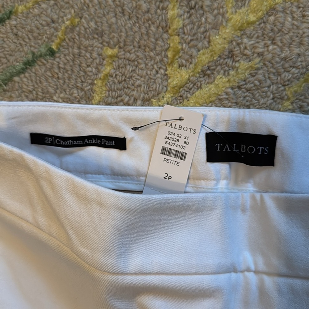 Talbots Chatham white ankle pants 2p NWT - Picture 2 of 5